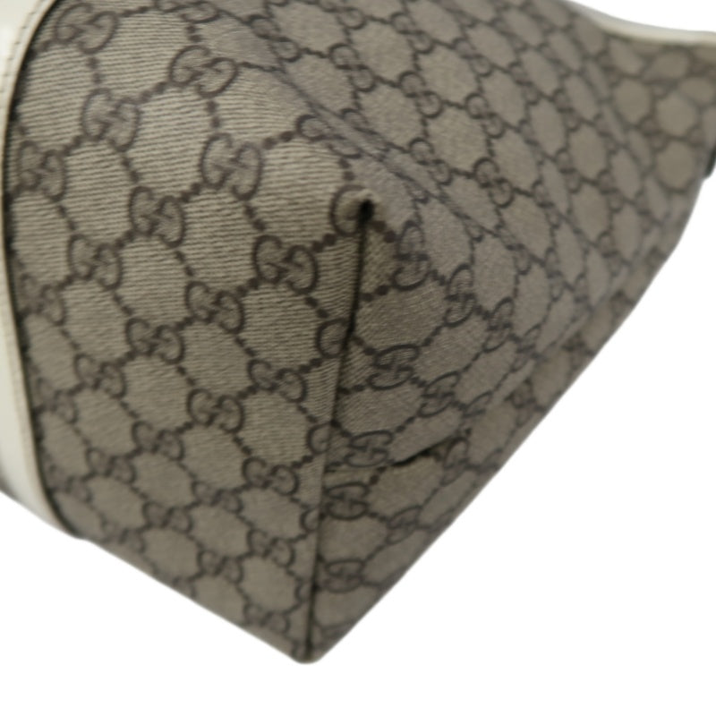 GUCCI GG Supreme Tote Bag, Grey, GG Monogram PVC Shoulder Shopping Bag