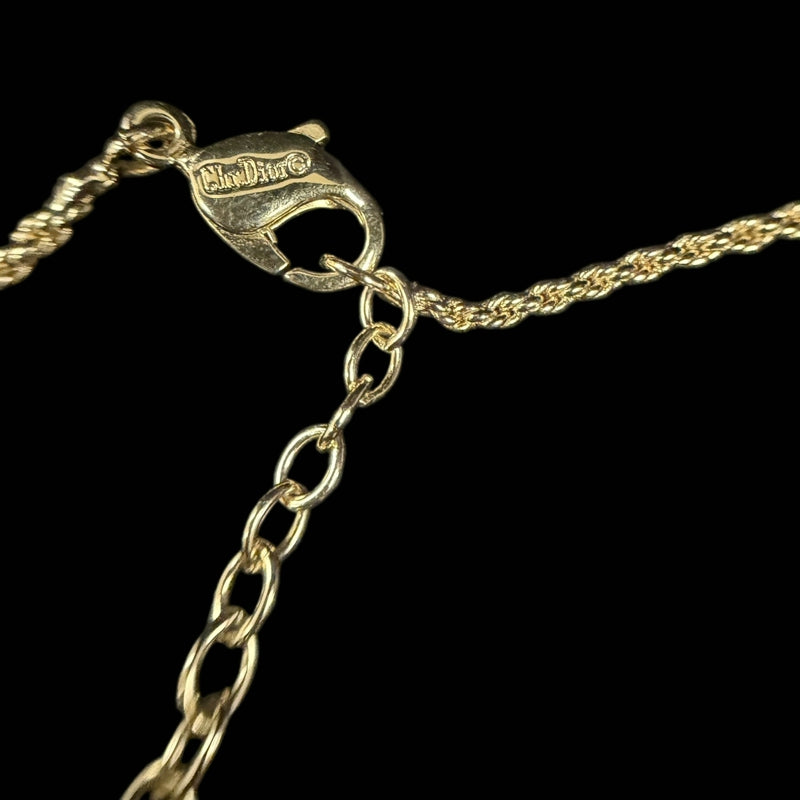 DIOR Gold Alloy Butterfly Pendant Necklace