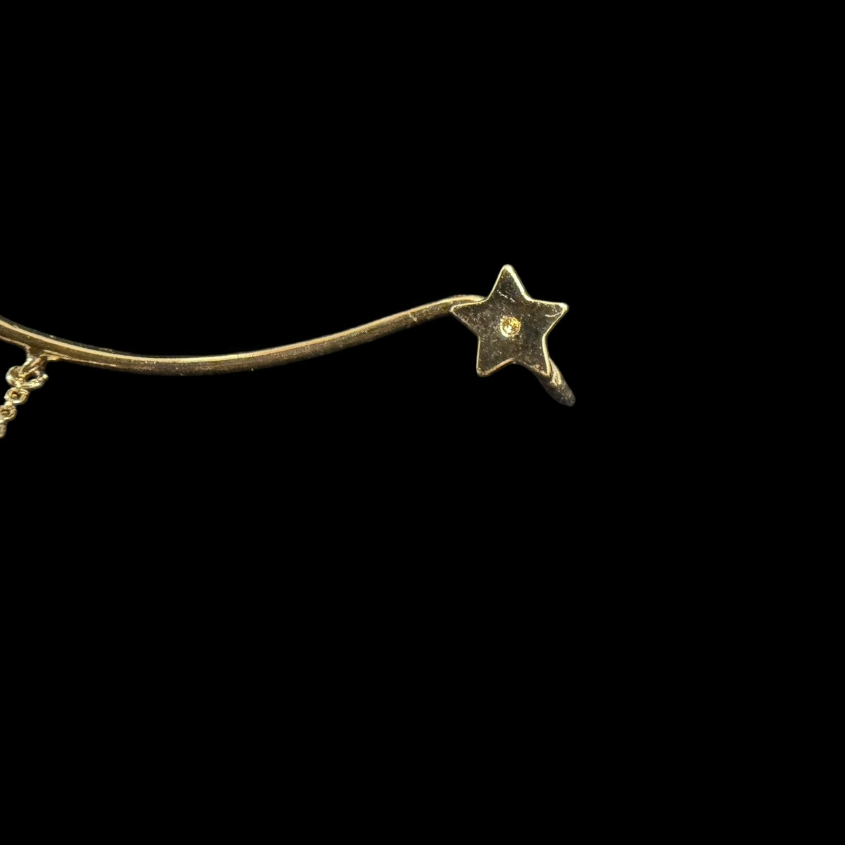 CHRISTIAN DIOR Single Earring Ear Cuff Faux Pearl Gold Metal Star Clover Tassel Charm Cute Elegant