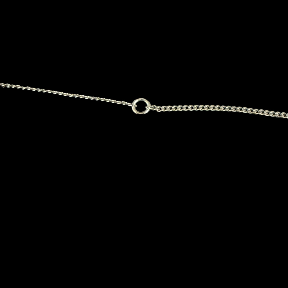 CHANEL Silver Alloy Black Pave Crystal Double CC Pendant Necklace