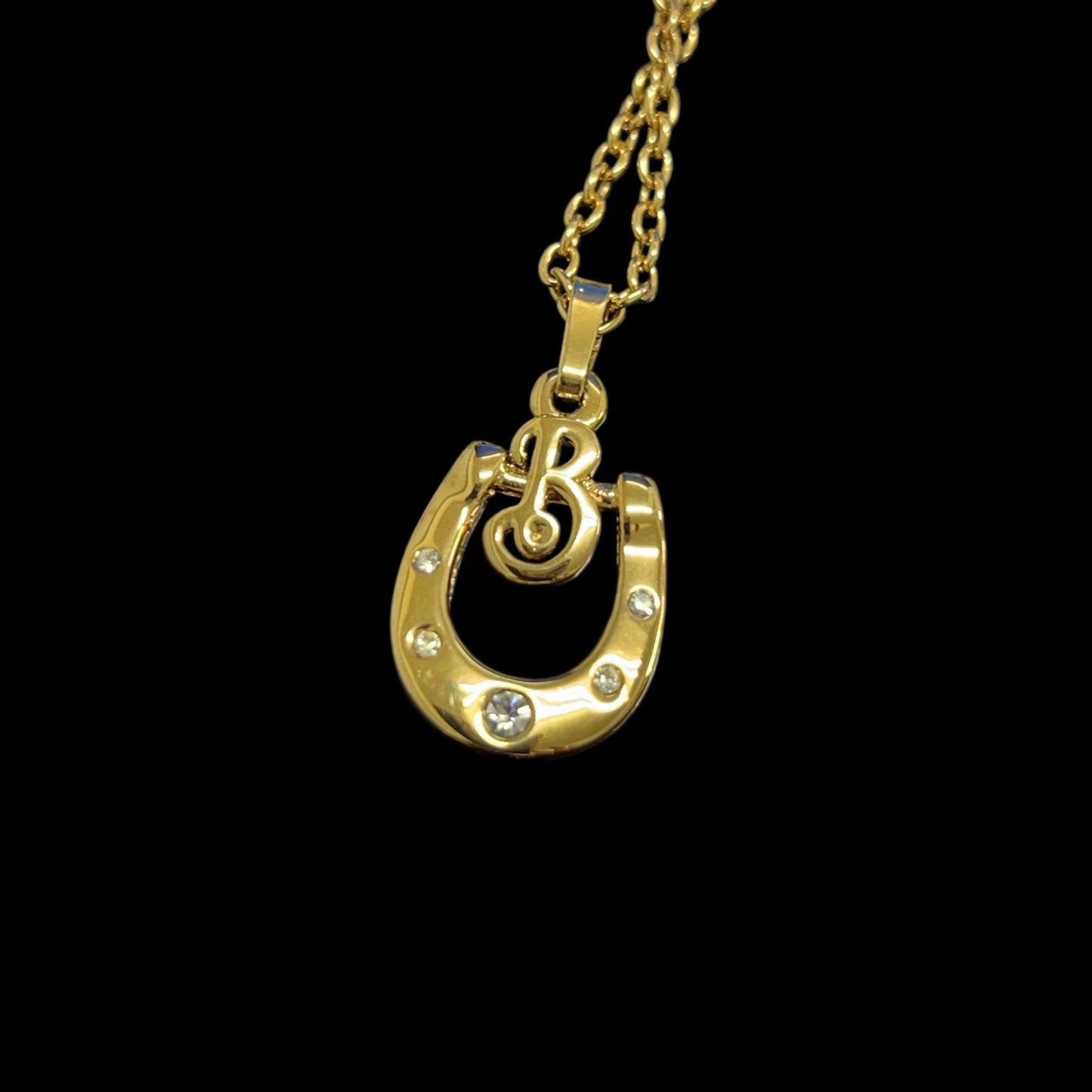 BURBERRY necklace, horseshoe pendant, gold-plated