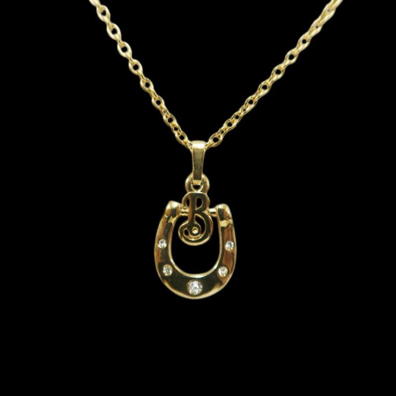 BURBERRY necklace, horseshoe pendant, gold-plated