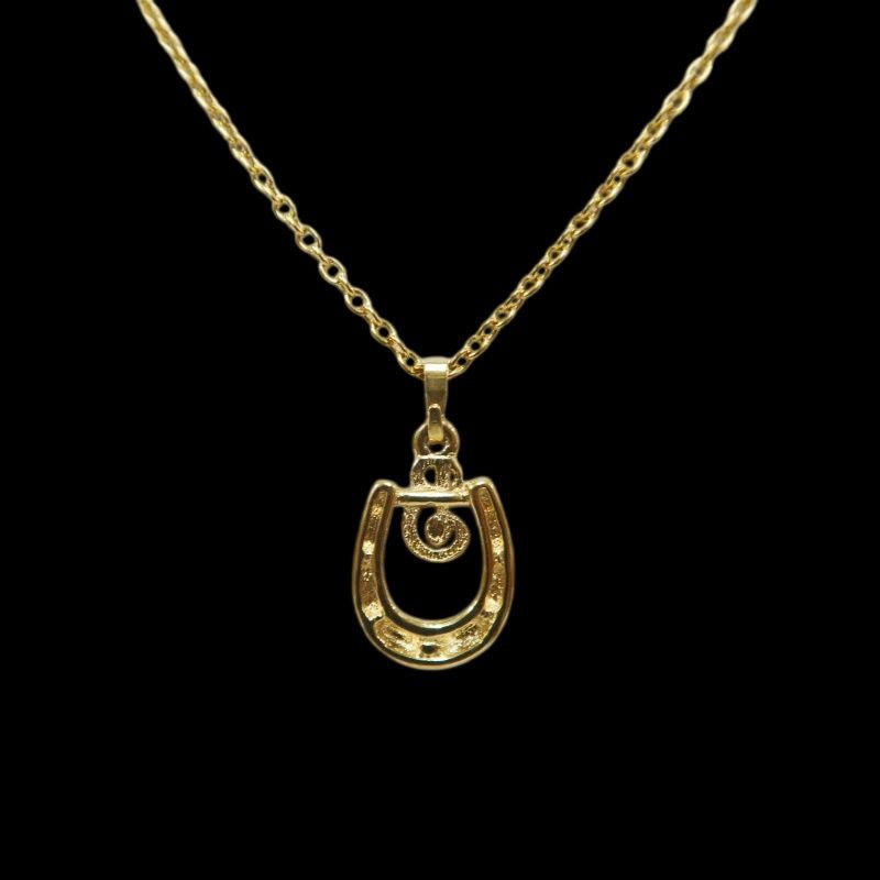 BURBERRY necklace, horseshoe pendant, gold-plated