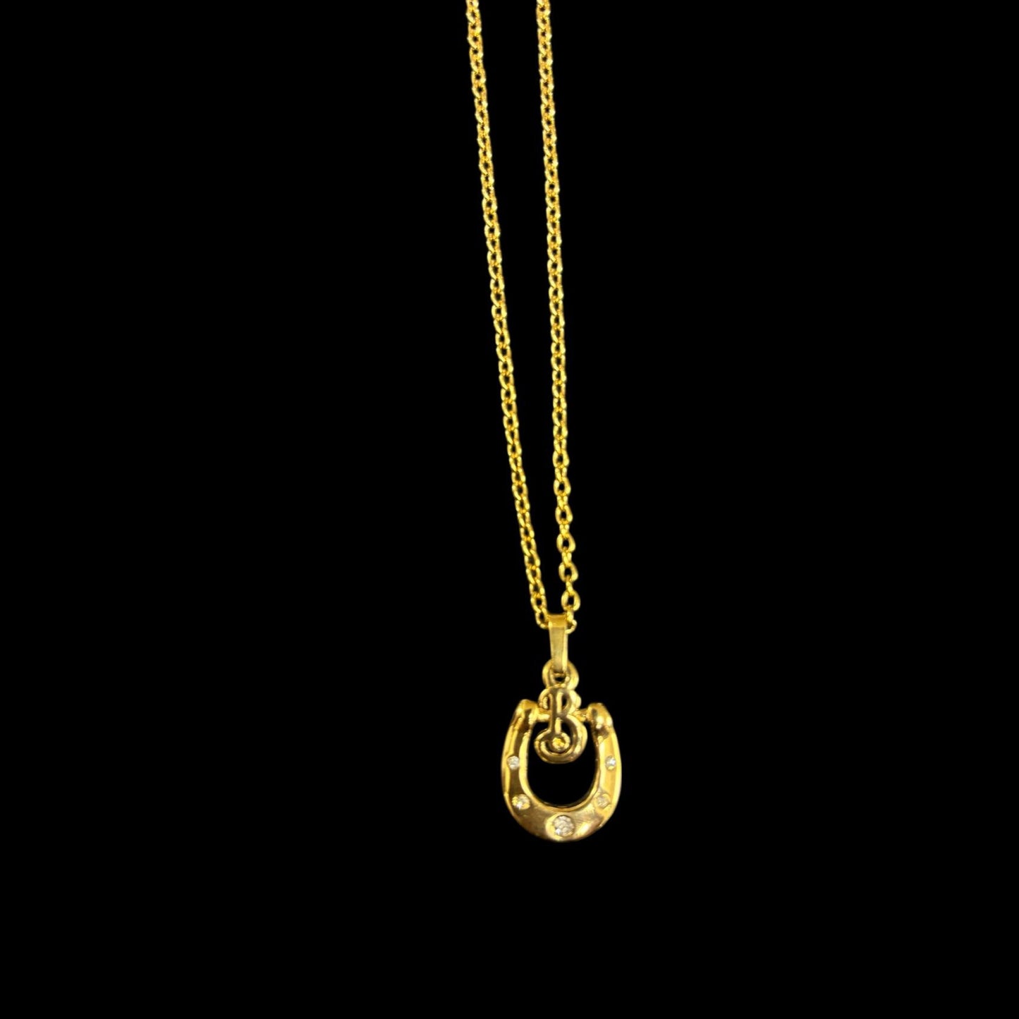 BURBERRY necklace, horseshoe pendant, gold-plated