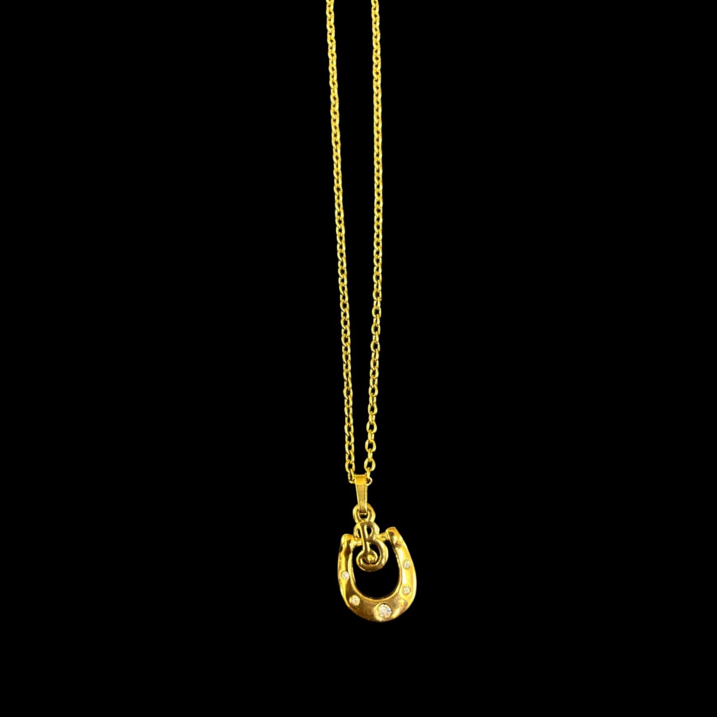 BURBERRY necklace, horseshoe pendant, gold-plated