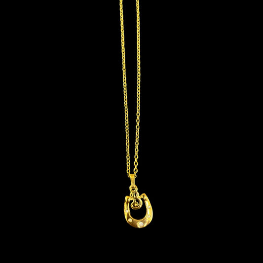 BURBERRY necklace, horseshoe pendant, gold-plated
