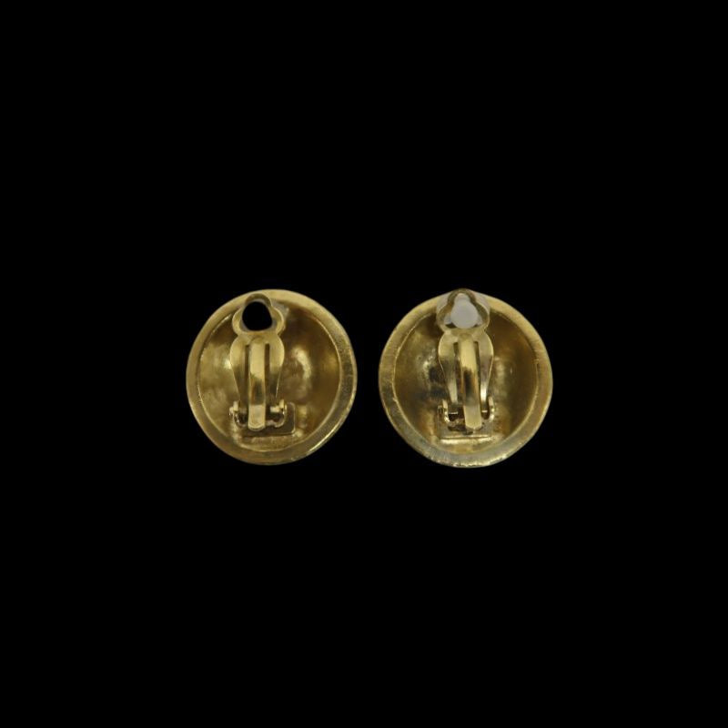 CHANEL earrings, gold-plated, gold, alloy, clip-on