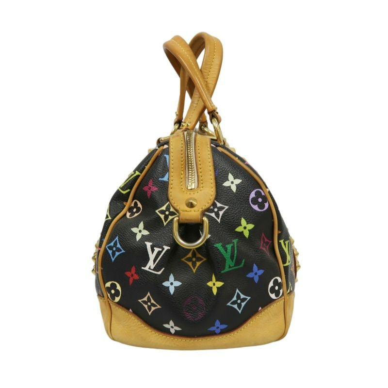 LOUIS VUITTON Courtney handbag, studs, multicolor, black, with shoulder strap, LV black multicolor monogram PVC, Speedy 30 handbag