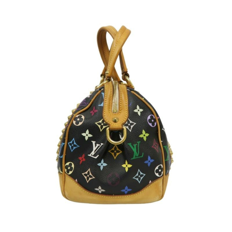 LOUIS VUITTON Courtney handbag, studs, multicolor, black, with shoulder strap, LV black multicolor monogram PVC, Speedy 30 handbag