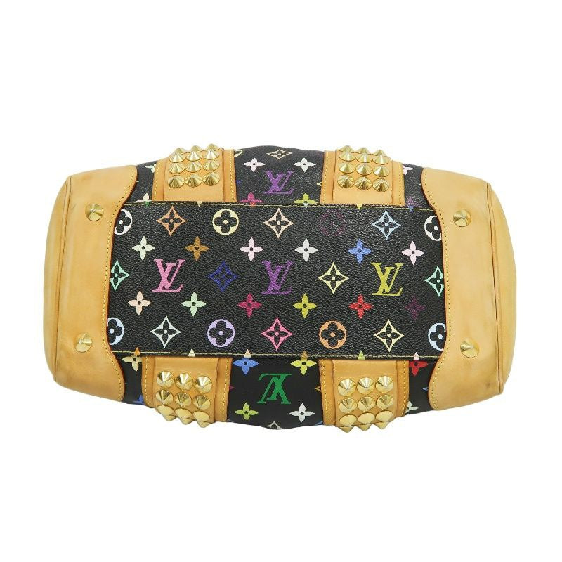 LOUIS VUITTON Courtney handbag, studs, multicolor, black, with shoulder strap, LV black multicolor monogram PVC, Speedy 30 handbag