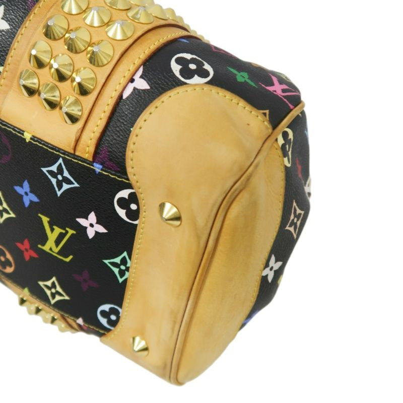 LOUIS VUITTON Courtney handbag, studs, multicolor, black, with shoulder strap, LV black multicolor monogram PVC, Speedy 30 handbag