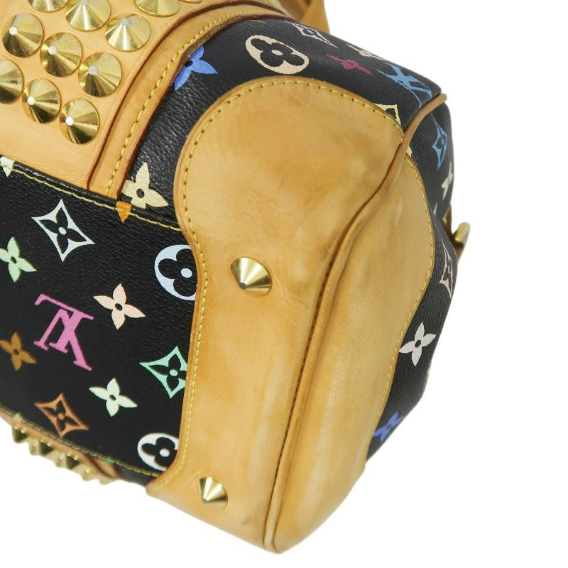 LOUIS VUITTON Courtney handbag, studs, multicolor, black, with shoulder strap, LV black multicolor monogram PVC, Speedy 30 handbag