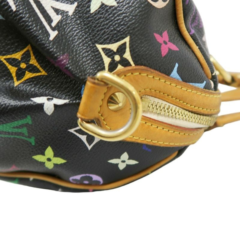 LOUIS VUITTON Courtney handbag, studs, multicolor, black, with shoulder strap, LV black multicolor monogram PVC, Speedy 30 handbag