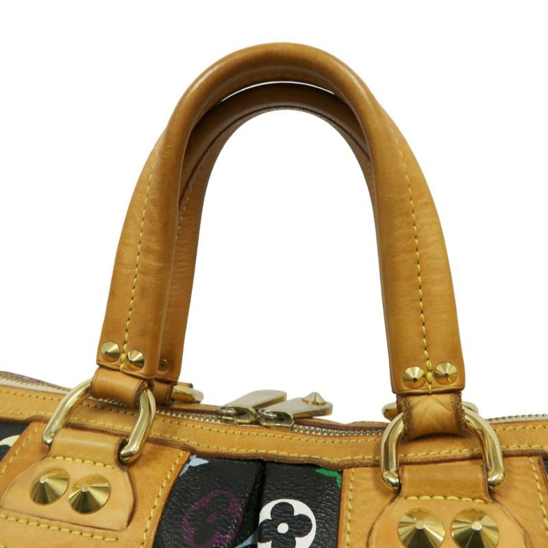 LOUIS VUITTON Courtney handbag, studs, multicolor, black, with shoulder strap, LV black multicolor monogram PVC, Speedy 30 handbag