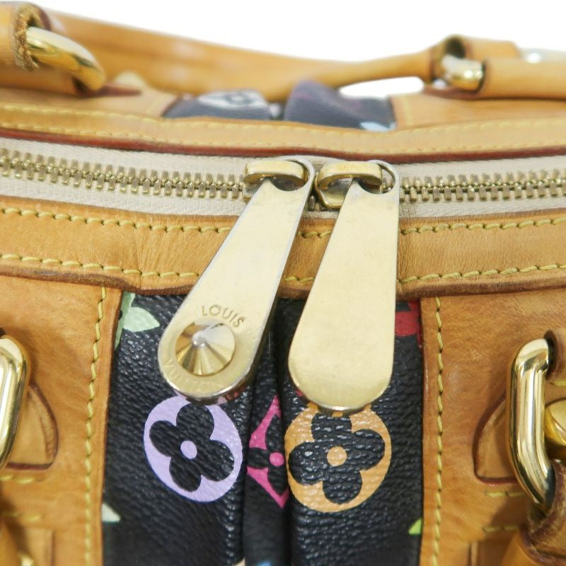LOUIS VUITTON Courtney handbag, studs, multicolor, black, with shoulder strap, LV black multicolor monogram PVC, Speedy 30 handbag