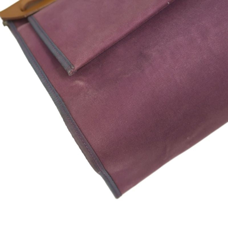 HERMES  Herbag Zip, canvas material, purple, with pouch, purple canvas Herbag handbag