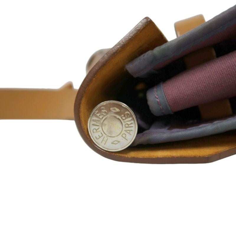 HERMES  Herbag Zip, canvas material, purple, with pouch, purple canvas Herbag handbag