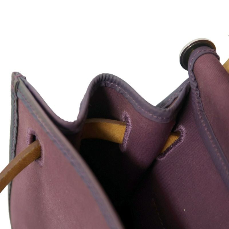 HERMES  Herbag Zip, canvas material, purple, with pouch, purple canvas Herbag handbag