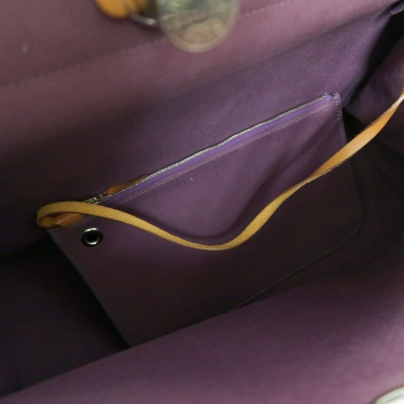 HERMES  Herbag Zip, canvas material, purple, with pouch, purple canvas Herbag handbag