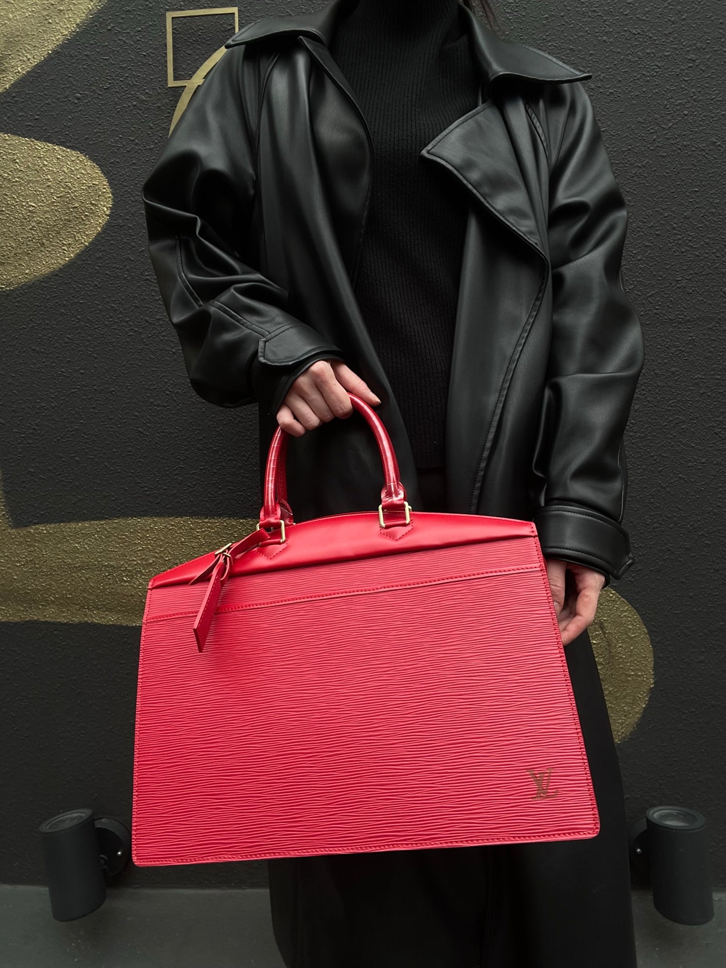 LV Vuitton Epi Riviera Handbag, Castilian Red, with dust bag