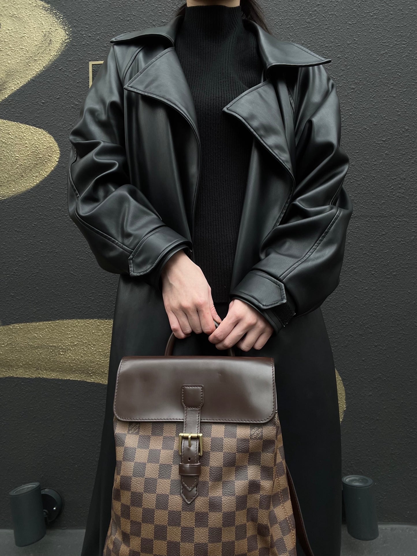 LOUIS VUITTON Soho Damier Backpack Brown LV Brown Damier PVC Backpack