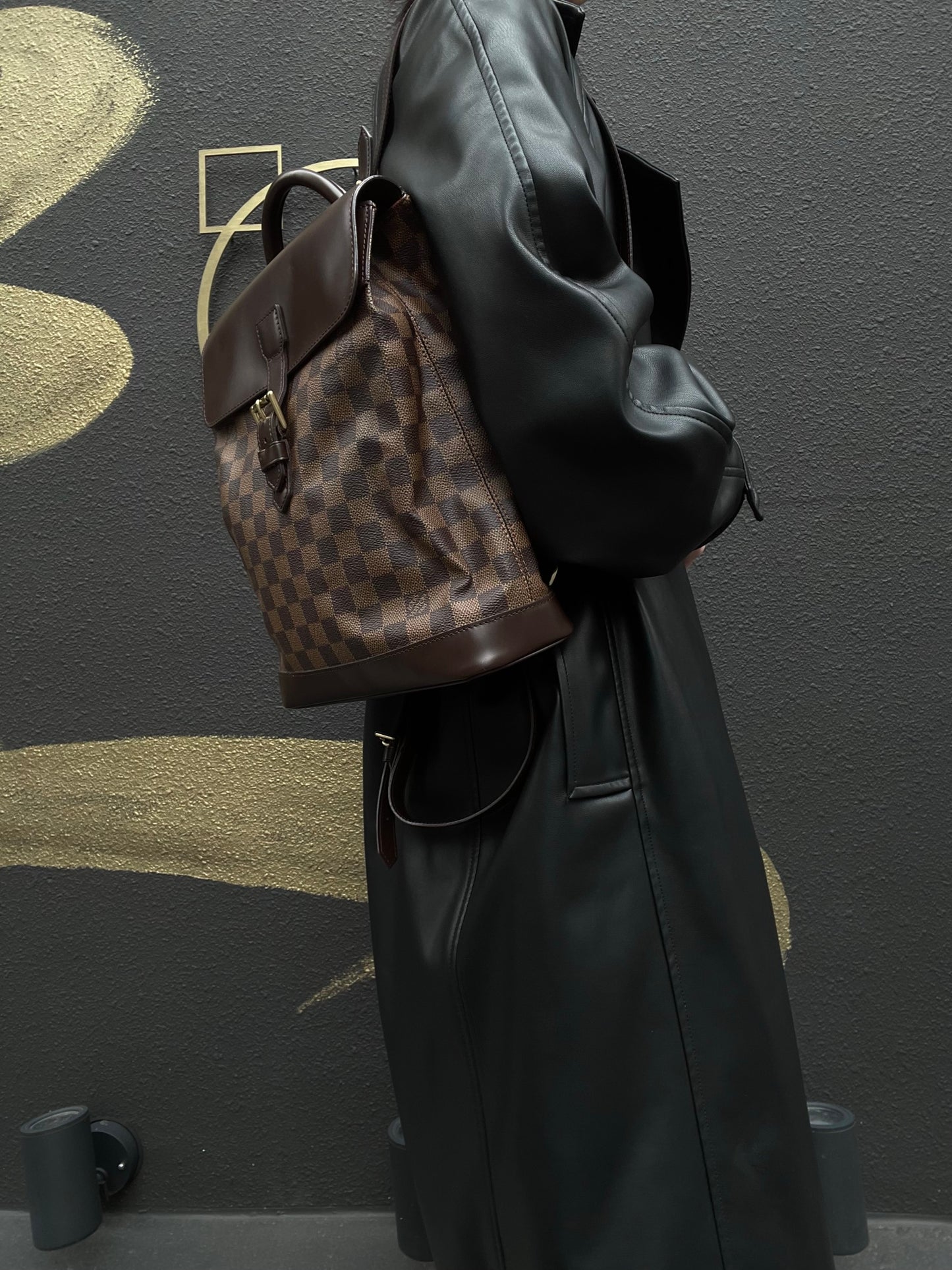 LOUIS VUITTON Soho Damier Backpack Brown LV Brown Damier PVC Backpack