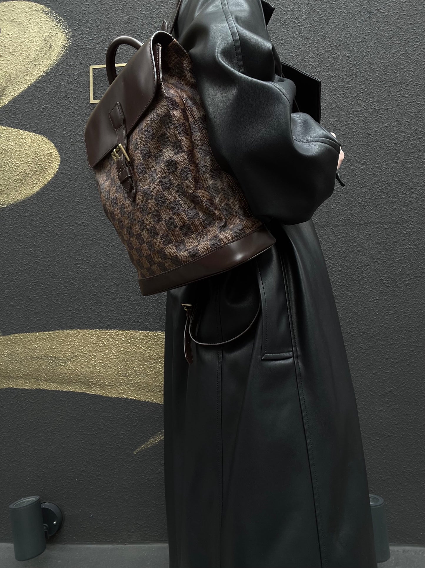 LOUIS VUITTON Soho Damier Backpack Brown LV Brown Damier PVC Backpack