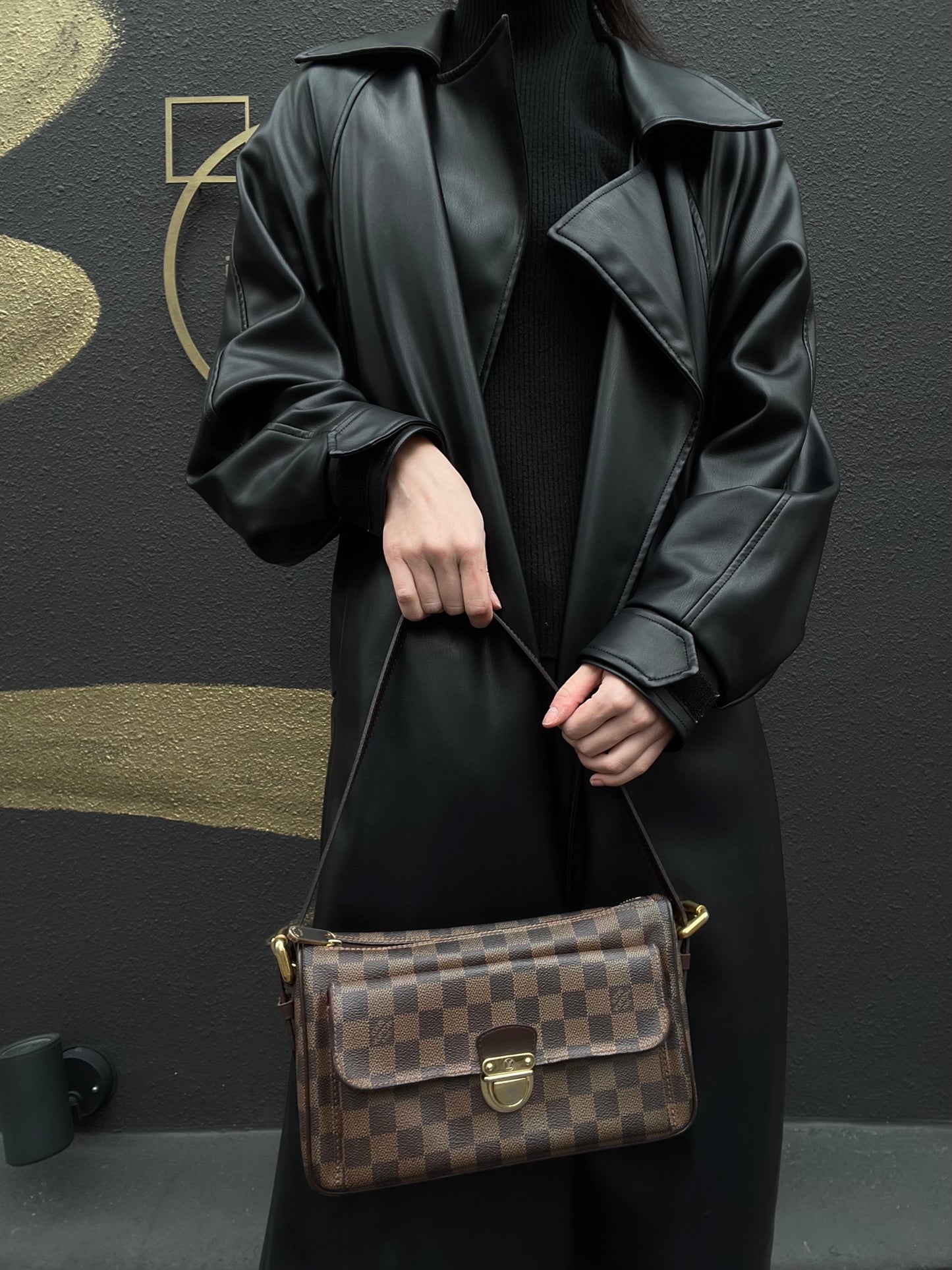 LOUIS VUITTON Ravello Damier handbag, long shoulder strap, 2 shoulder straps, brown, LV Damier PVC shoulder bag
