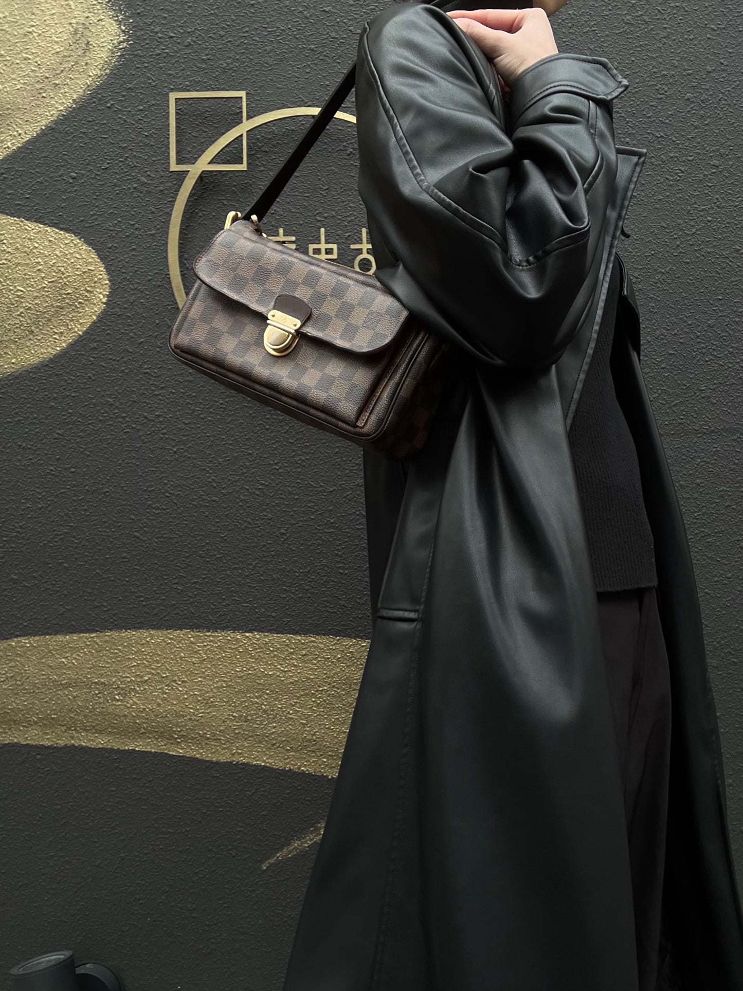 LOUIS VUITTON Ravello Damier handbag, long shoulder strap, 2 shoulder straps, brown, LV Damier PVC shoulder bag