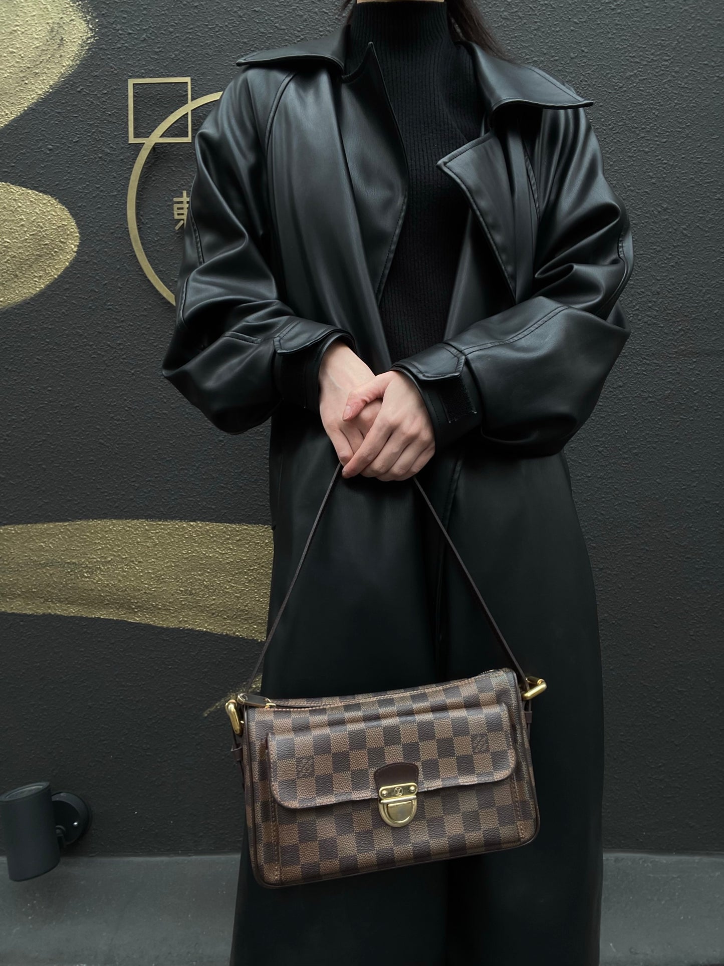 LOUIS VUITTON Ravello Damier handbag, long shoulder strap, 2 shoulder straps, brown, LV Damier PVC shoulder bag