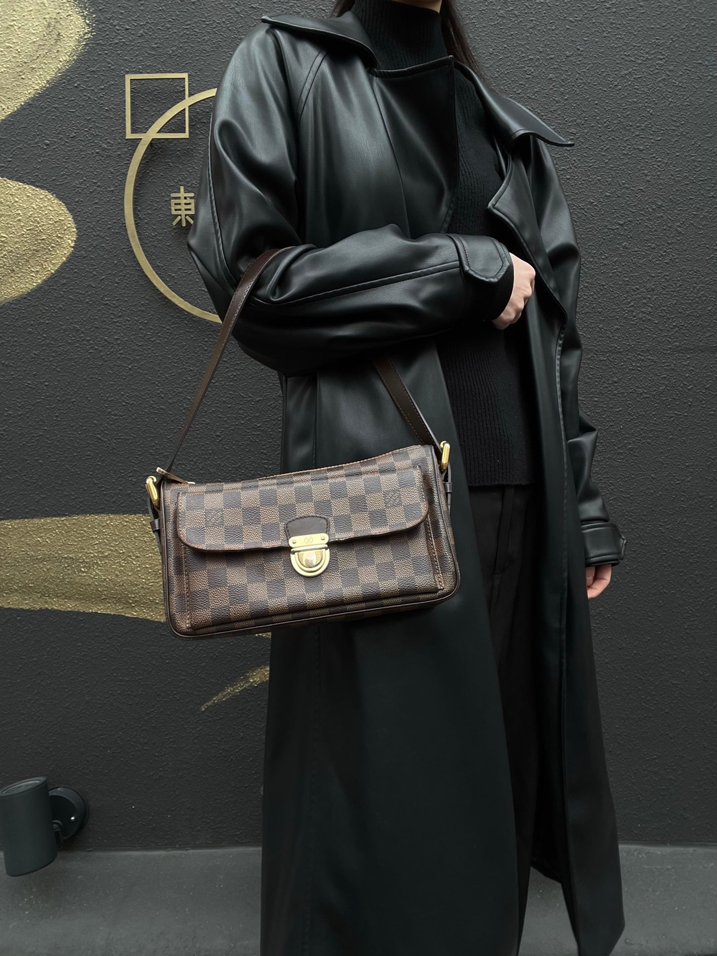 LOUIS VUITTON Ravello Damier handbag, long shoulder strap, 2 shoulder straps, brown, LV Damier PVC shoulder bag