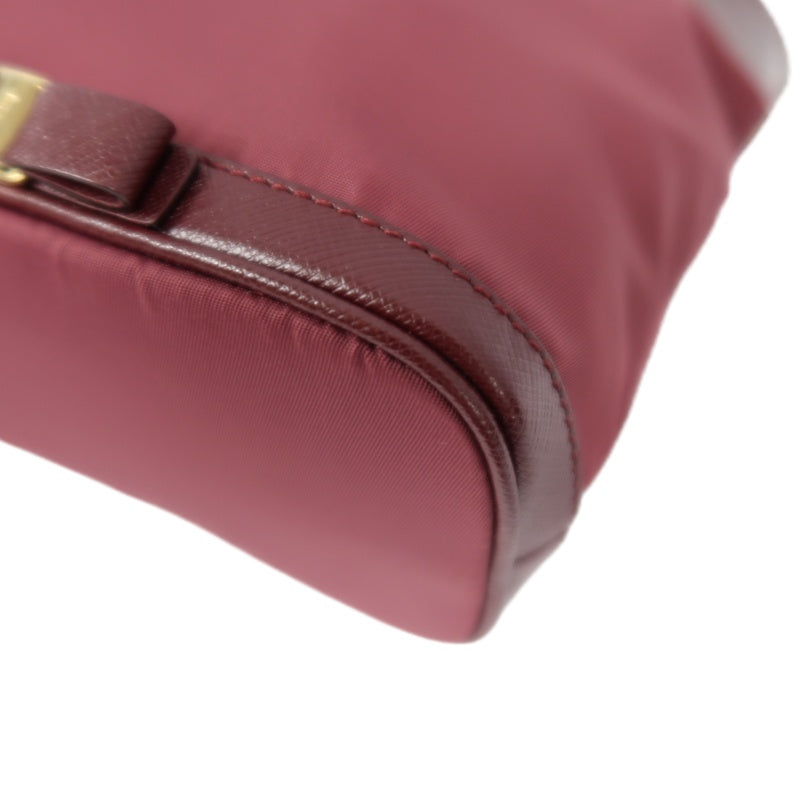 Ferragamo Burgundy Canvas Shoulder Bag