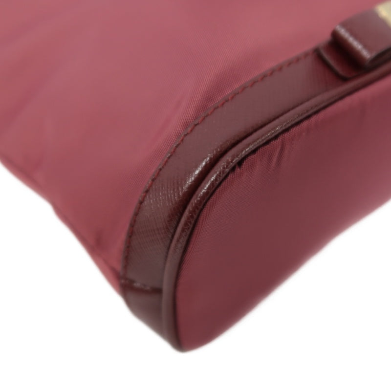 Ferragamo Burgundy Canvas Shoulder Bag