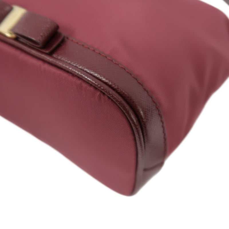 Ferragamo Burgundy Canvas Shoulder Bag