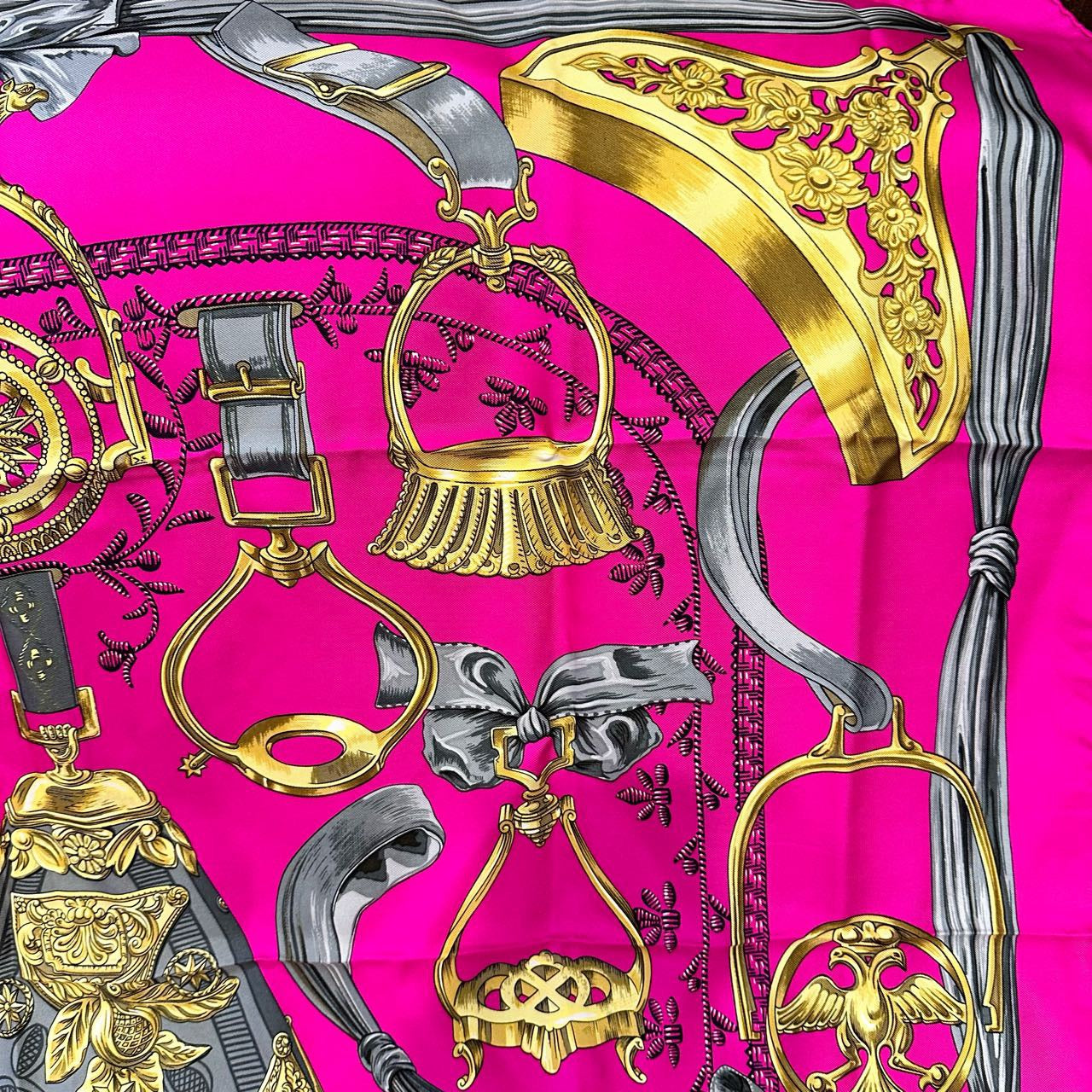 HERMES Carre 90 scarf, pink tones
