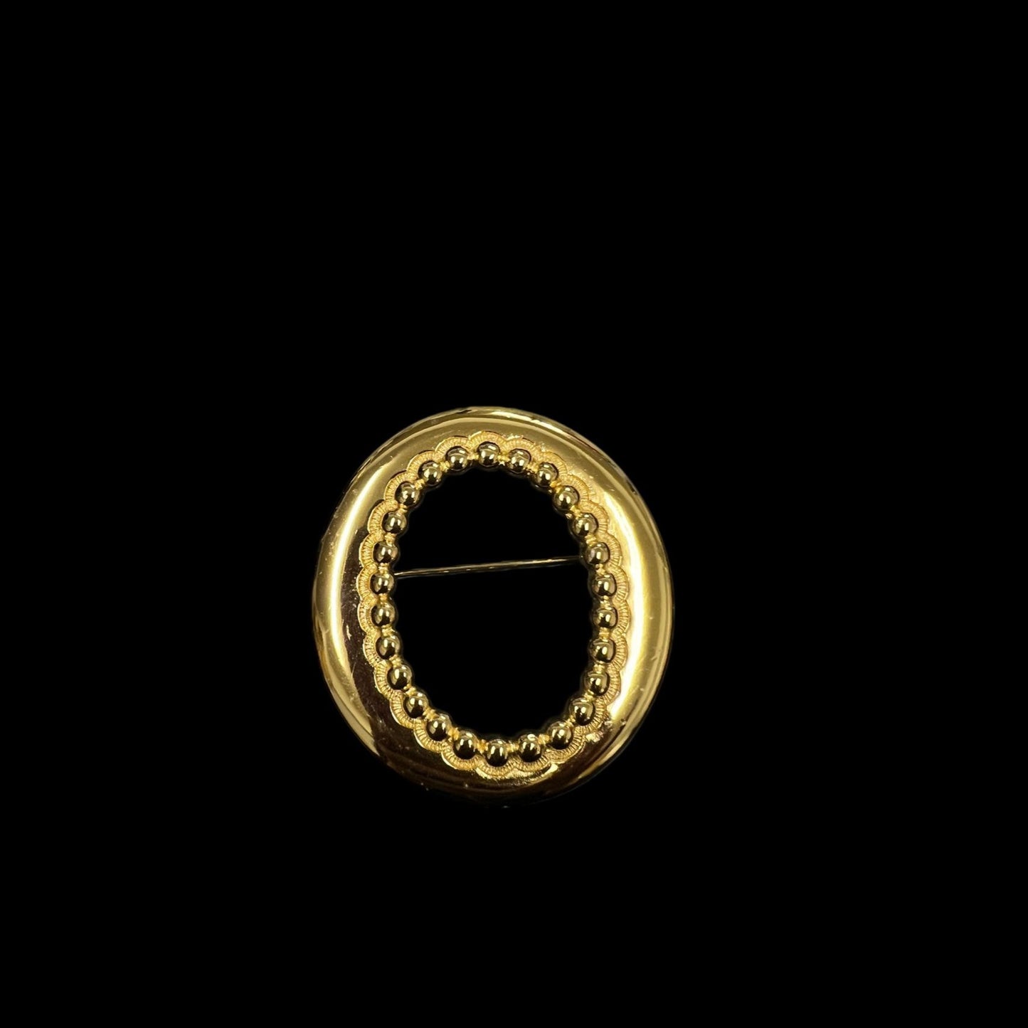 DIOR oval brooch, gold hardware, alloy, with box