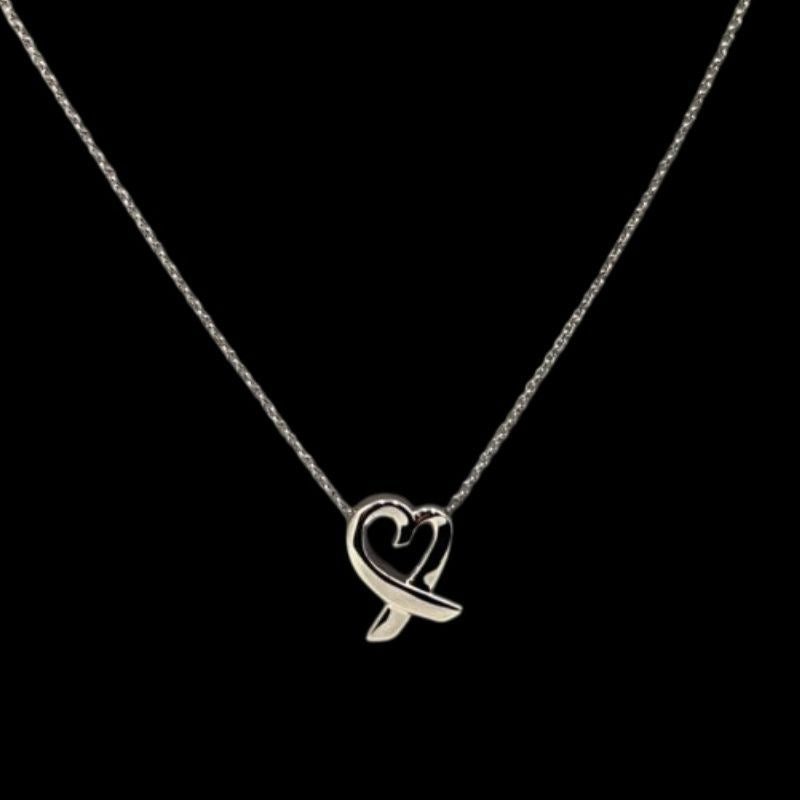 TIFFANY, Tiffany, SV, Sterling Silver 925, Heart, Necklace, Tiffany Necklace, Silver Heart, 925 Silver