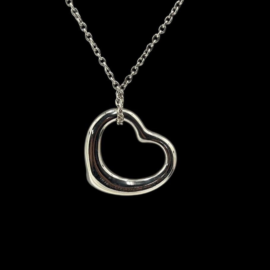 TIFFANY, Tiffany, SV, Sterling Silver 925, Open Heart, Necklace, Tiffany Necklace, Silver Heart, 925 Silver