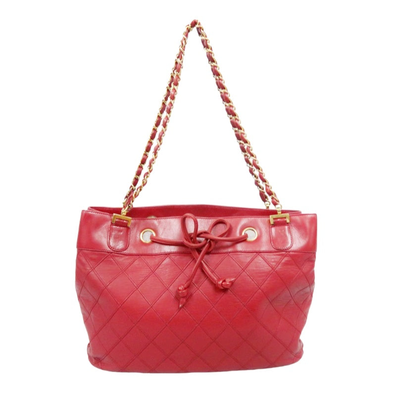 CHANEL Red Chain Shoulder Bag, Gold Hardware, with Guarantee Card