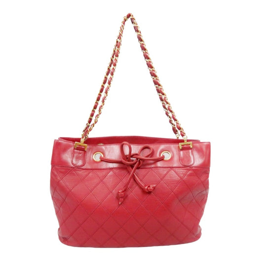CHANEL Red Chain Shoulder Bag, Gold Hardware, with Guarantee Card