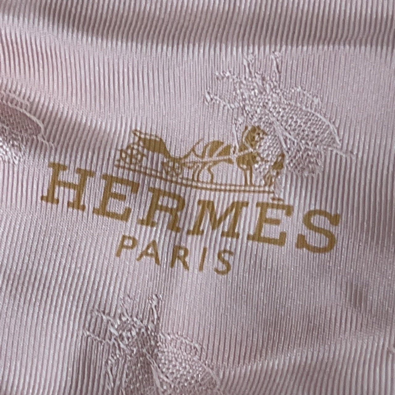 HERMES, Hermes, Scarf, With tag, Triangle, Pink, Bee, With box, Hermes pink triangular silk scarfe