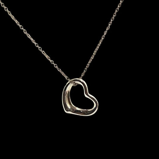 TIFFANY, Tiffany, SV, Sterling Silver 925, Necklace, Open Heart, Tiffany Necklace, Heart, 925 Silver