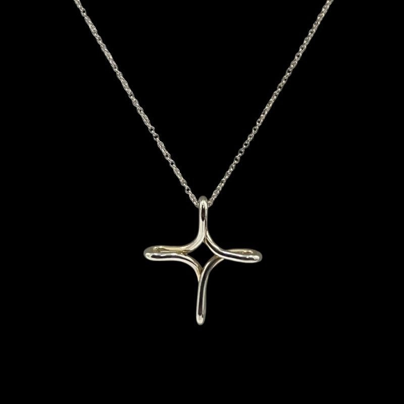 TIFFANY, Tiffany, SV, Sterling Silver 925, Necklace, Cross, Star, Tiffany Star Necklace, 925 Silver