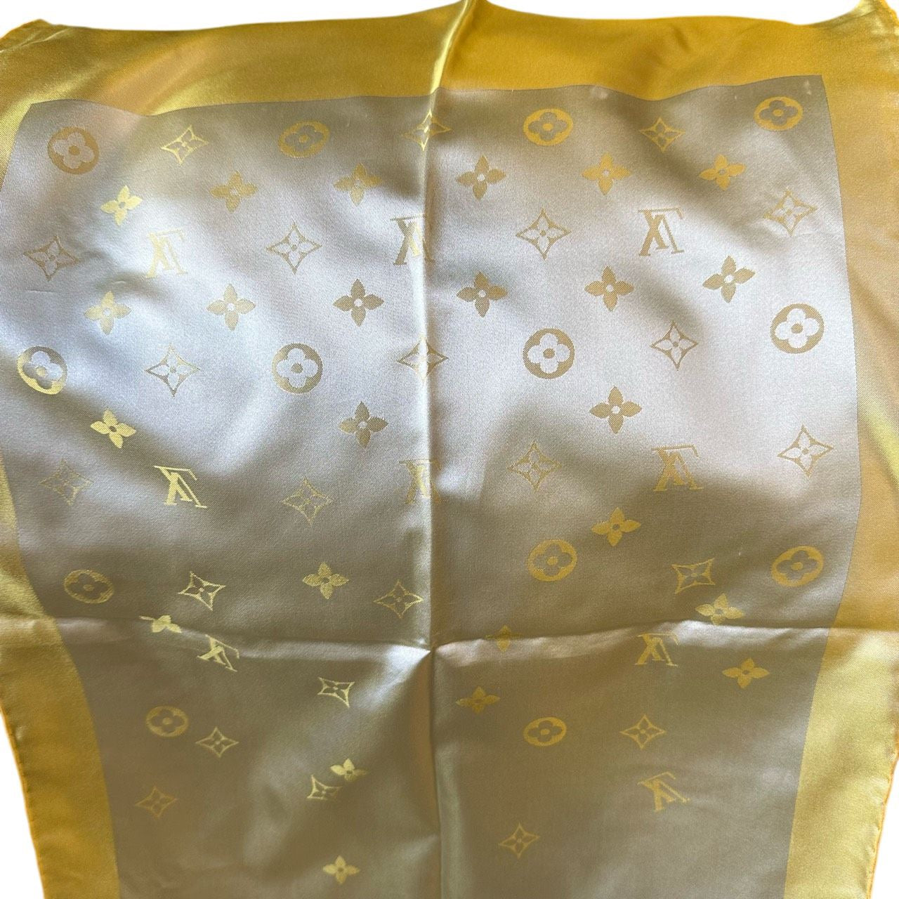 LOUIS VUITTON  Orange, Scarf, Silk, Louis Vuitton silk scarf, yellow rectangular, LV pattern