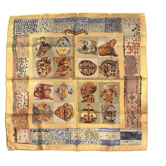 HERMES, Hermes, Handkerchief, Orange, Hermes silk scarf, vintage head pattern, square scarf