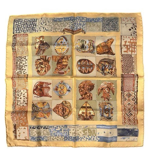 HERMES, Hermes, Handkerchief, Orange, Hermes silk scarf, vintage head pattern, square scarf