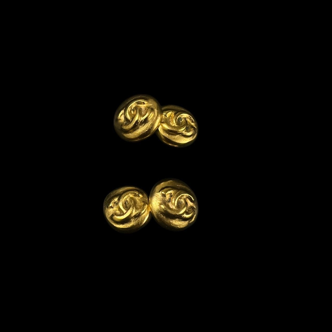 CHANEL, Chanel, Cufflinks, Plated, Gold hardware, With box, CHANEL cufflinks, gold logo