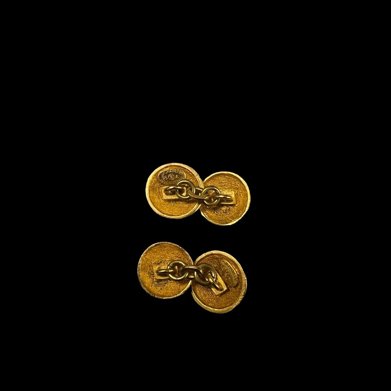 CHANEL, Chanel, Cufflinks, Plated, Gold hardware, With box, CHANEL cufflinks, gold logo