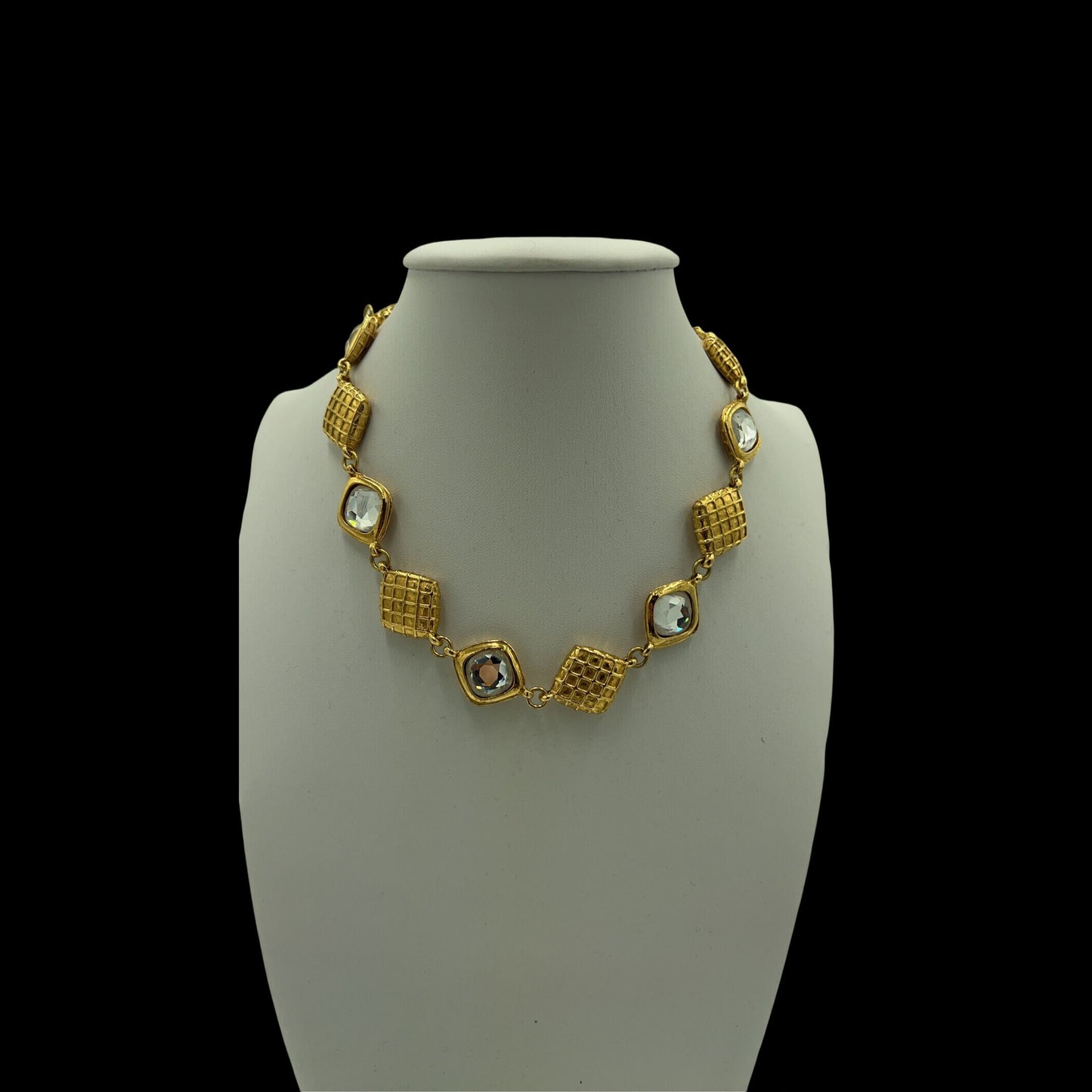 CHANEL, Chanel, Plated, Necklace, Rhinestone, Gold hardware, With box, Alloy, Sweater chain, Waist chain, Necklace
