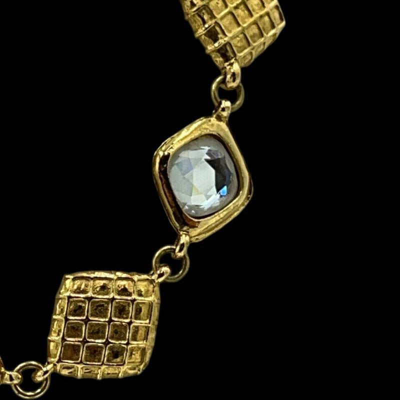 CHANEL, Chanel, Plated, Necklace, Rhinestone, Gold hardware, With box, Alloy, Sweater chain, Waist chain, Necklace